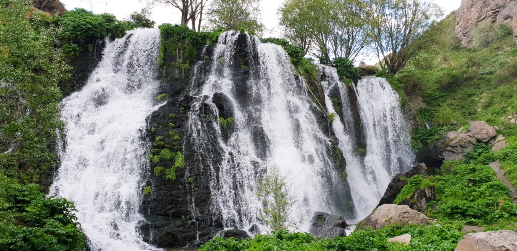 The majestic Shaki waterfall in all it's spraying glory