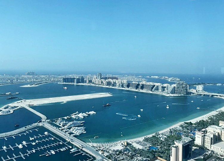 The breathtaking view of Palm Jumeirah & Marina from The Observatory