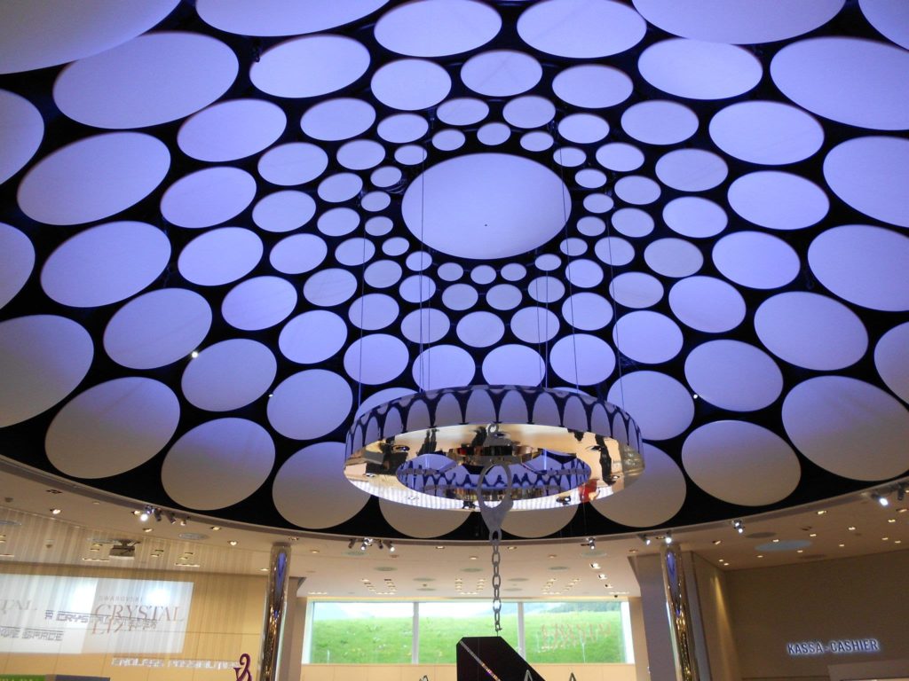 Beautiful dome structure inside the Swarovski Museum