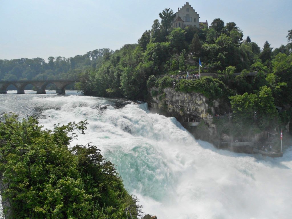 The spectacular Rhine Falls in Switzerland