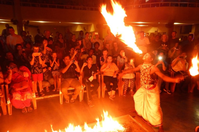 The impressive fire show was the highlight of the cultural program
