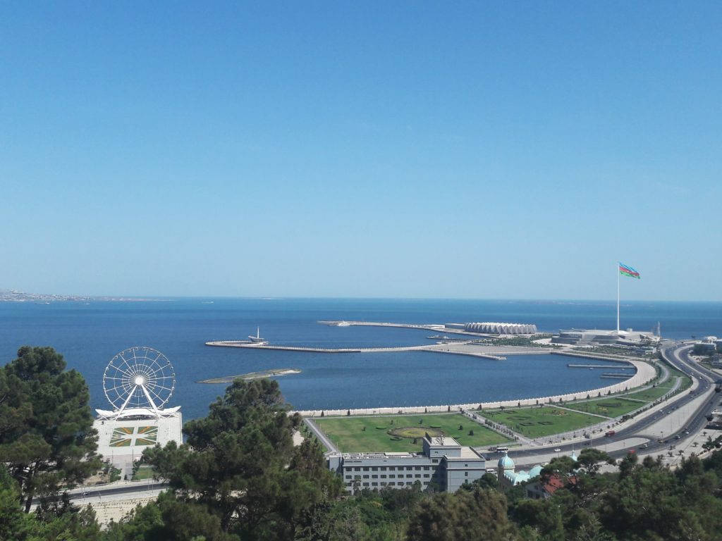 Panoramic view of Baku from the Nagorny Park