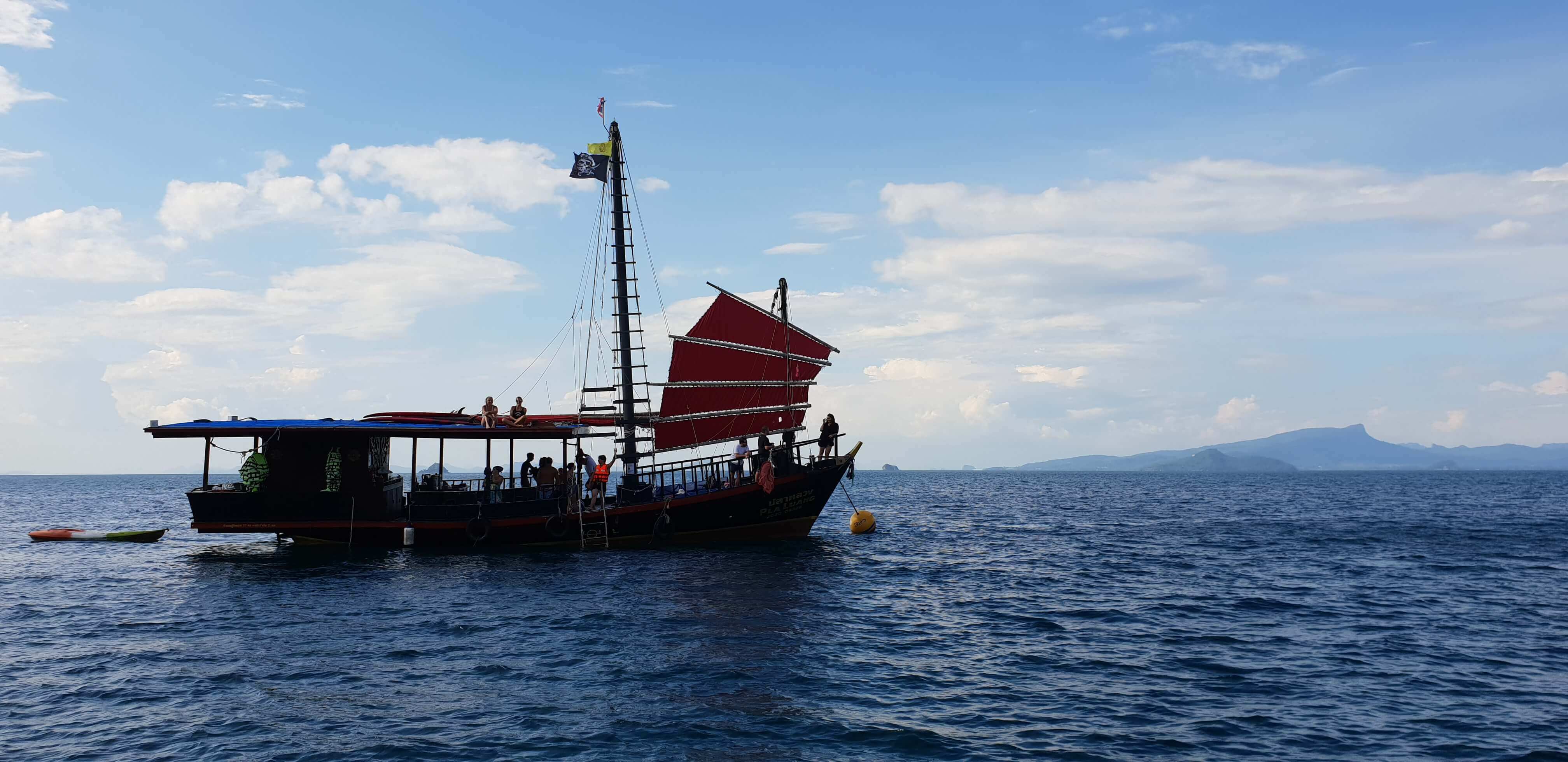 Krabi Sunset cruise involves cruising on a pirate style ship