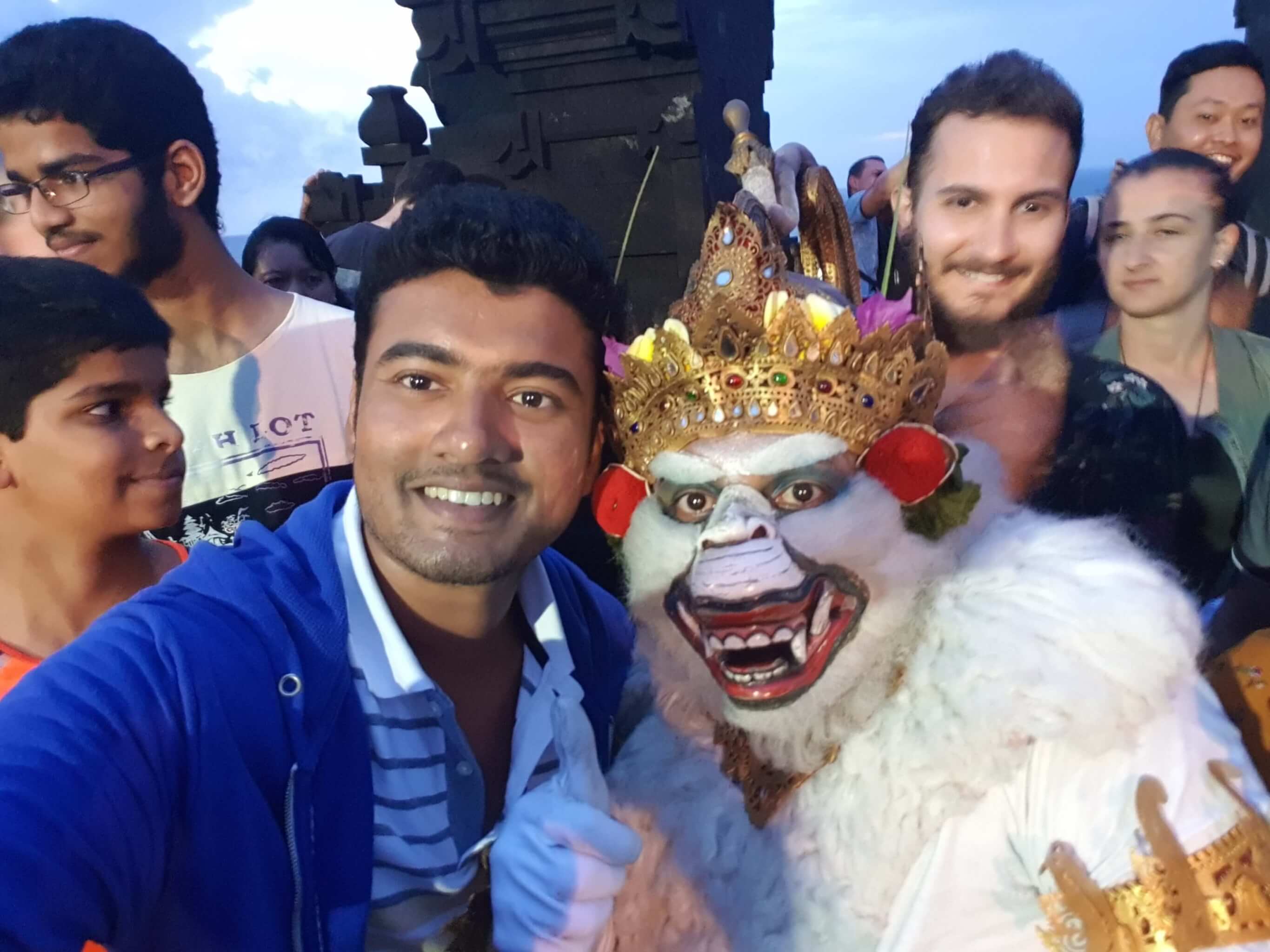 Getting a selfie clicked with Lord Hanuman was quite a task
