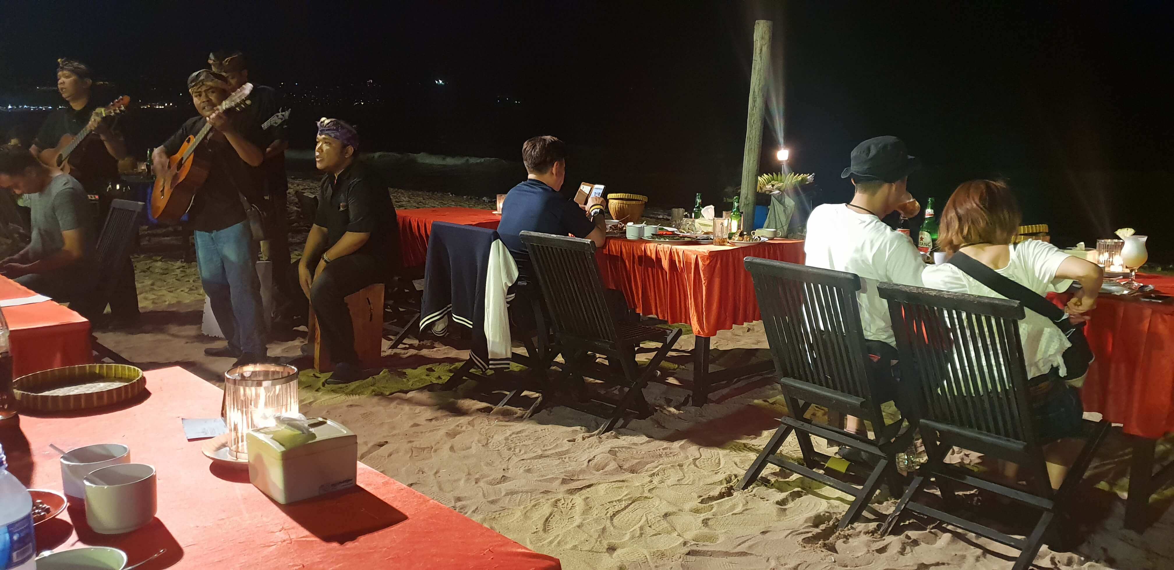 On-beach dining experience at Jimbaran Bay