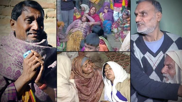 Families of the martyred soldiers mourning the death of their loved ones