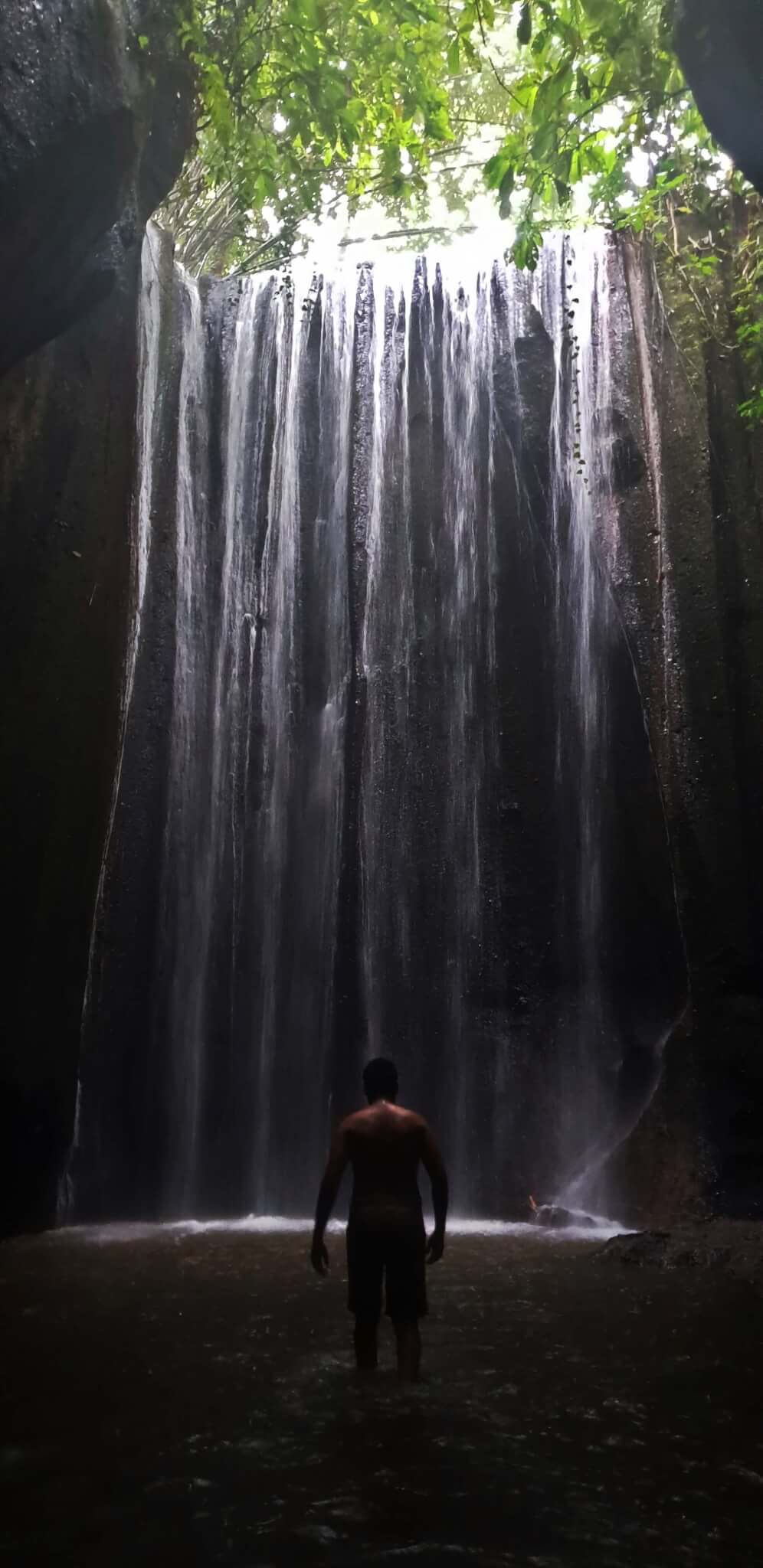 Me trying to get to the base of the Tukad Cepung waterfall, which was a last minute inclusion in our Ubud itinerary