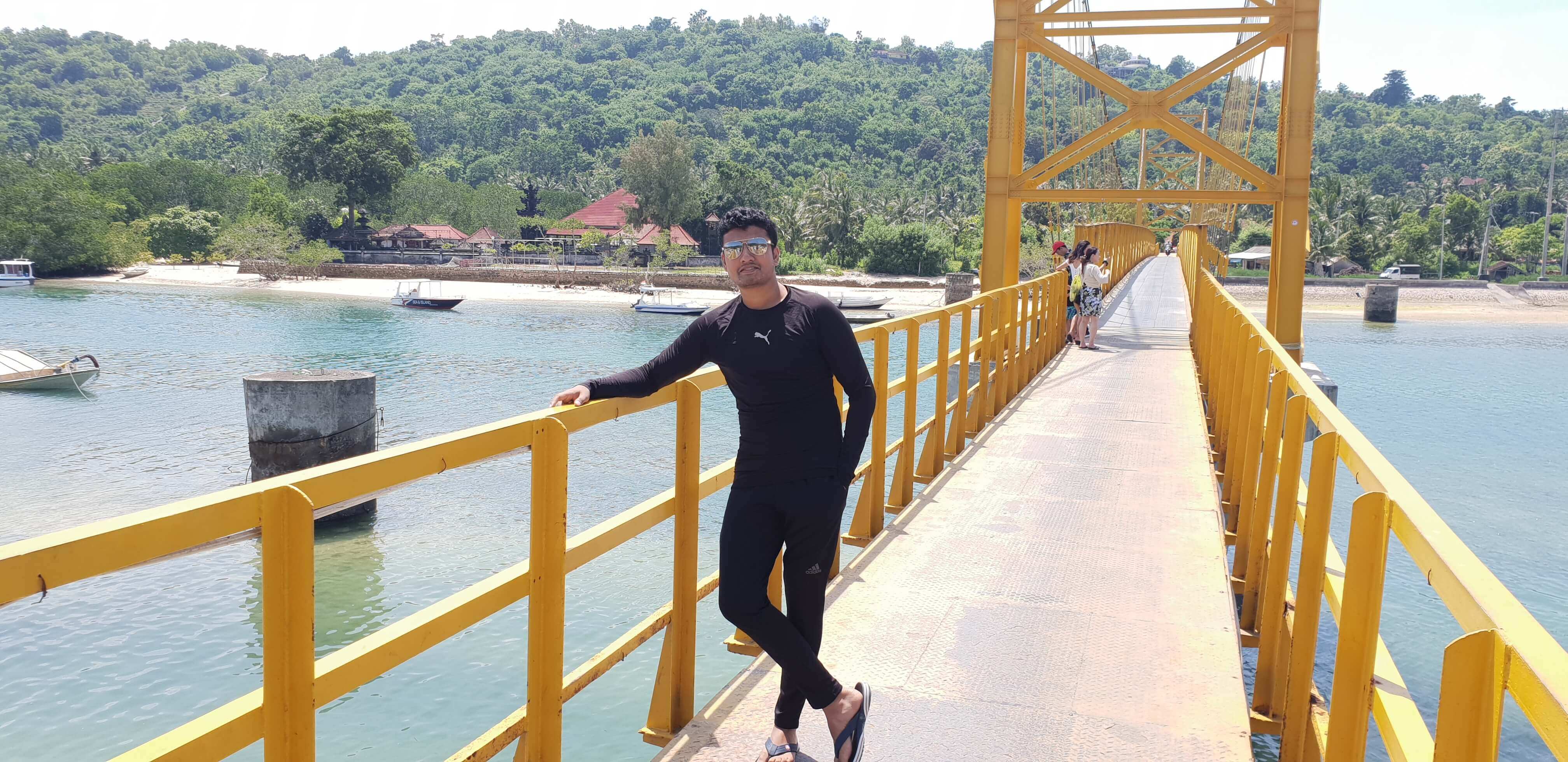 Yellow Bridge connects Nusa Lembongan to Nusa Ceningan