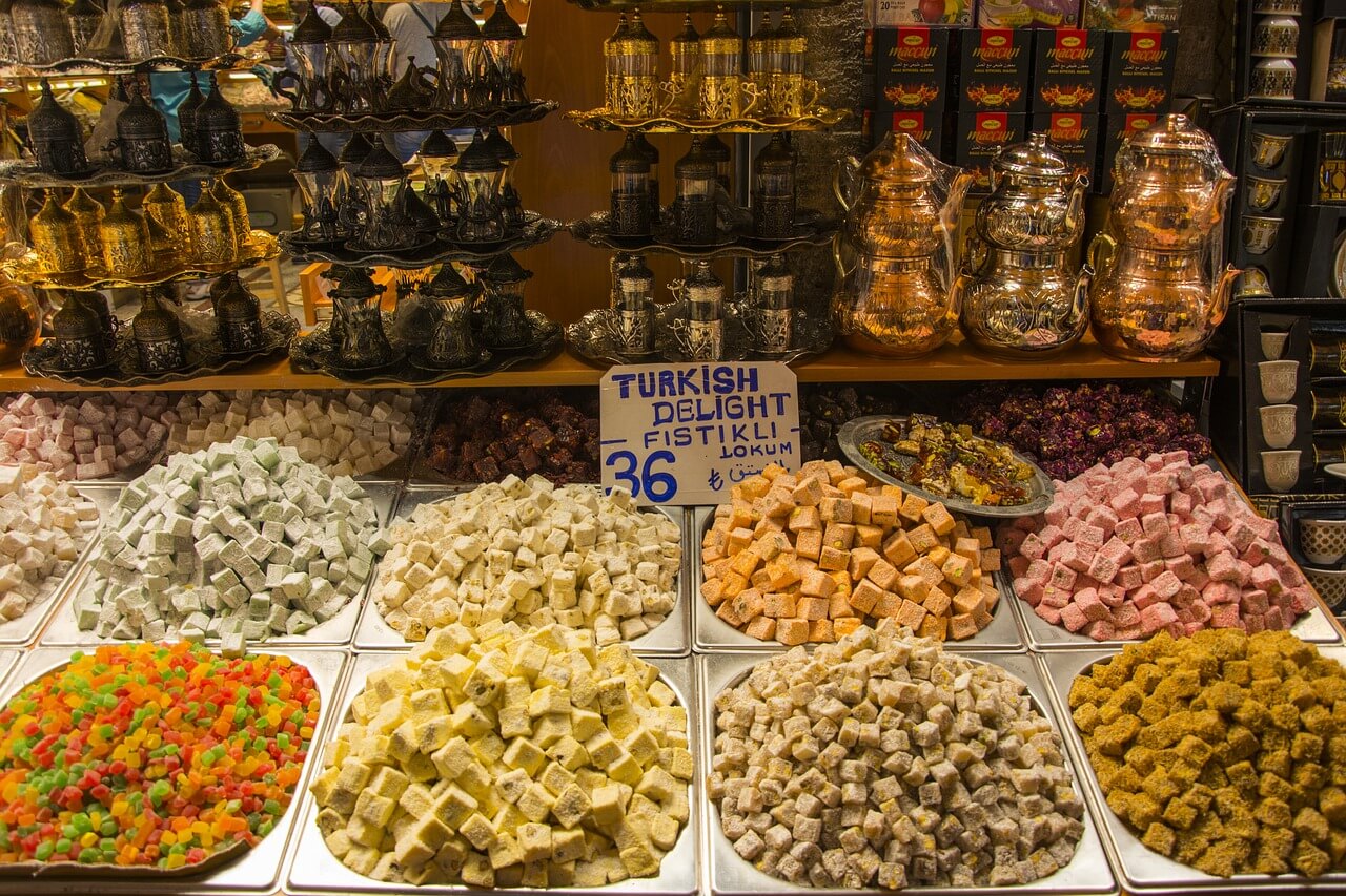 Turkish delights at one of the shops in Taksim Square