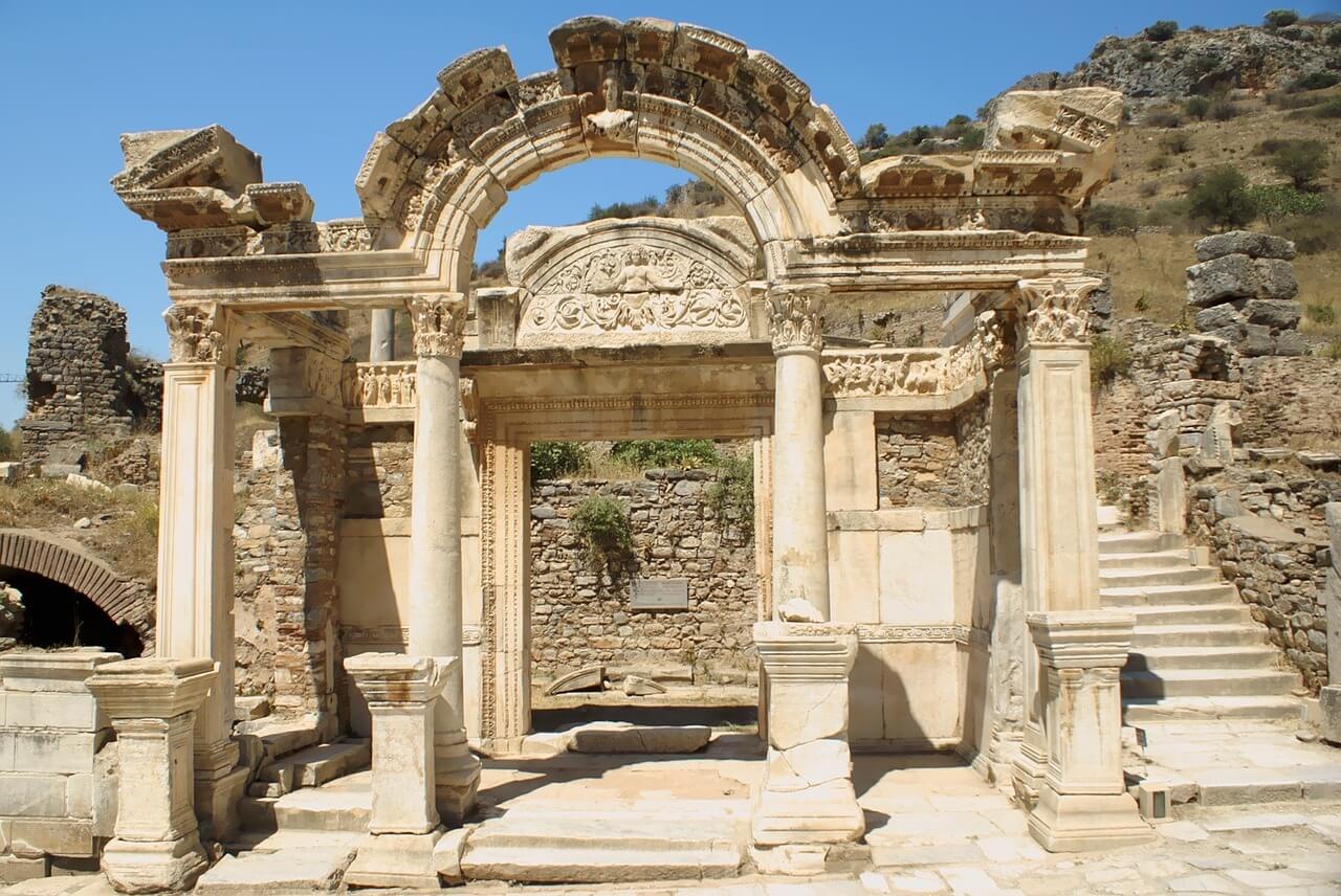 Ruins of the Temple of Hadrian in Ephesus