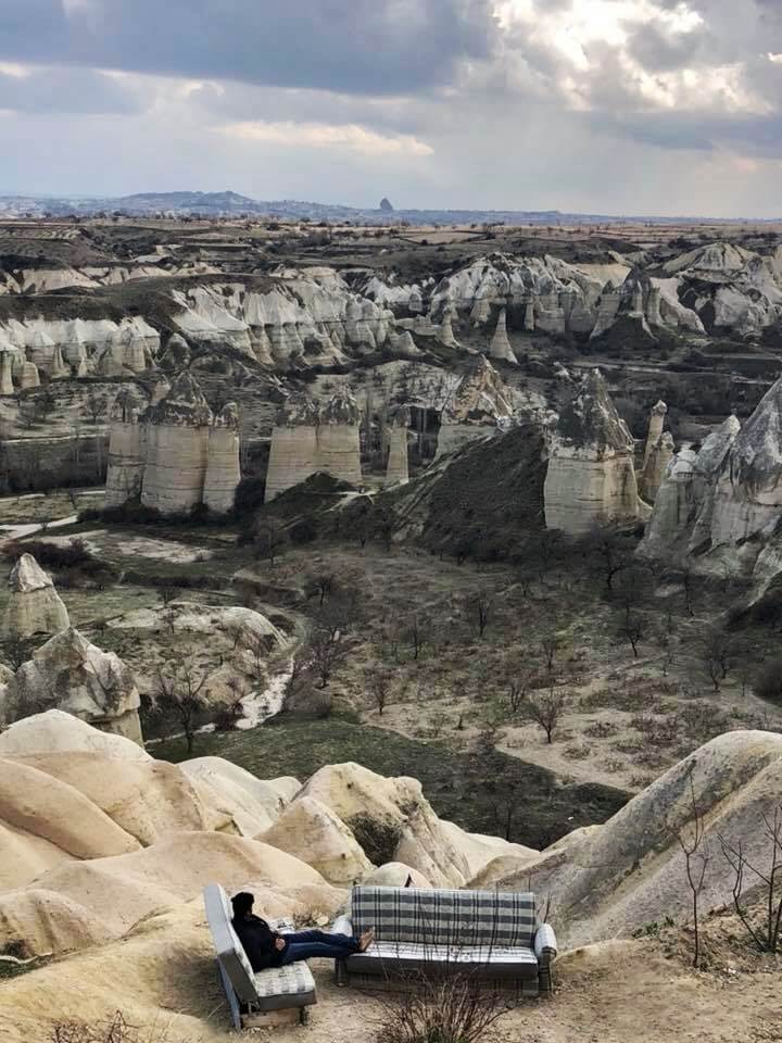 Enjoying the view of the Love Valley is one of the most pleasurable activities in the Cappadocia Red and Green tours combined.