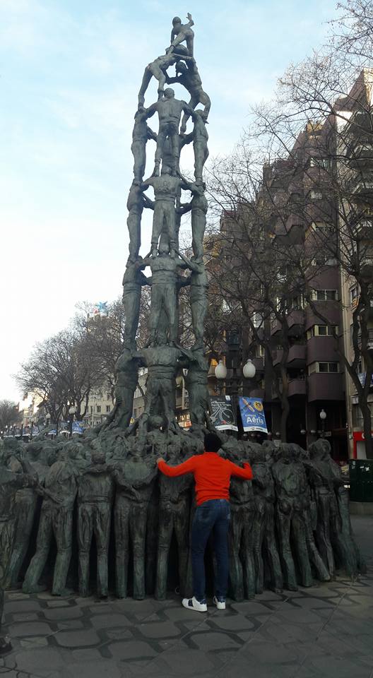 Me getting to be a part of the iconic Monumento a los Castellers or the Human Tower
