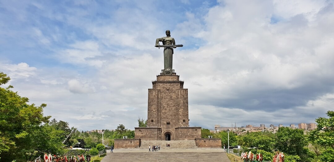 The Mother Armenia statue symbolizes peace through strength & courage
