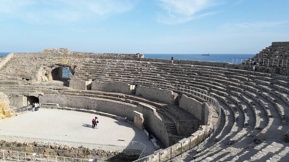 The stunning Tarragona Amphitheatre overlooking the Mediterranean Sea