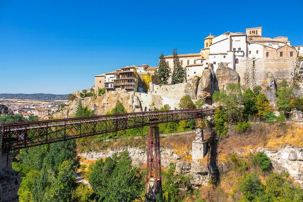 A spectacular view of the Hanging Houses Of Cuenca in Spain