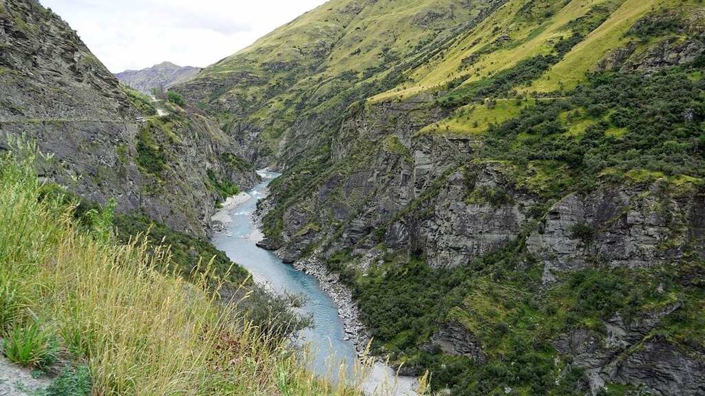 The breathtakingly beautiful Skippers Canyon carved out by the Shotover River
