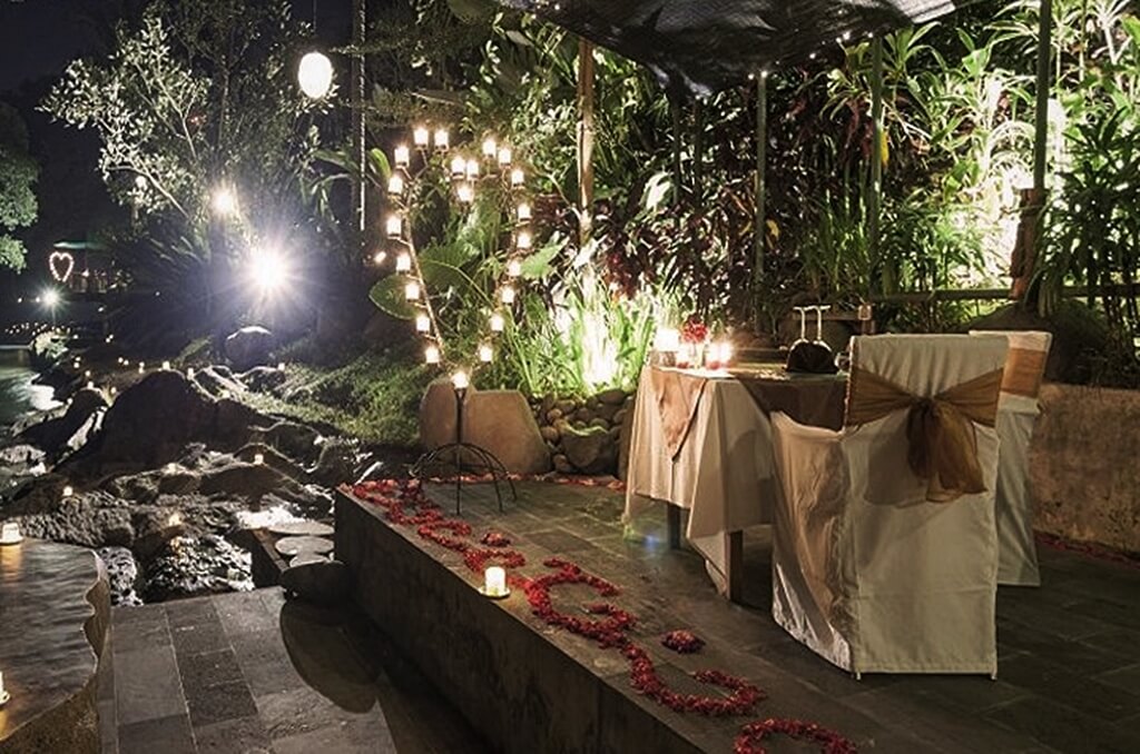 Swept Away Restaurant is one of the most romantic Bali hidden gems where couples can enjoy an intimate candle lit dinner