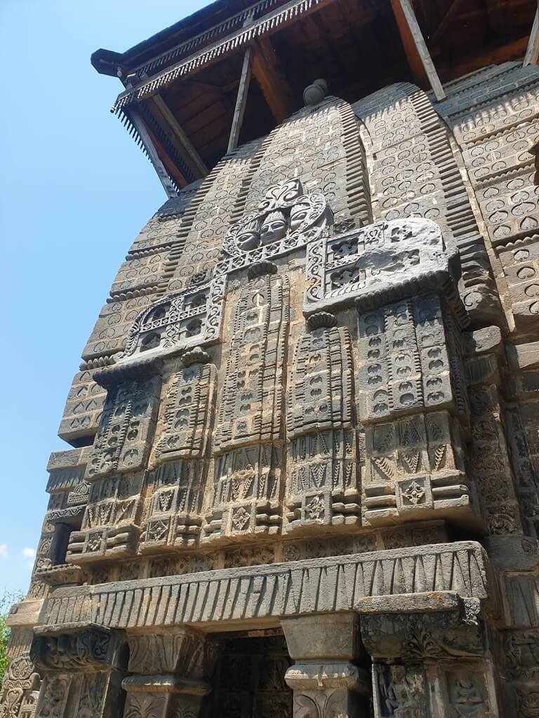 Exquisitely detailed carvings on the walls of the Krishna temple
