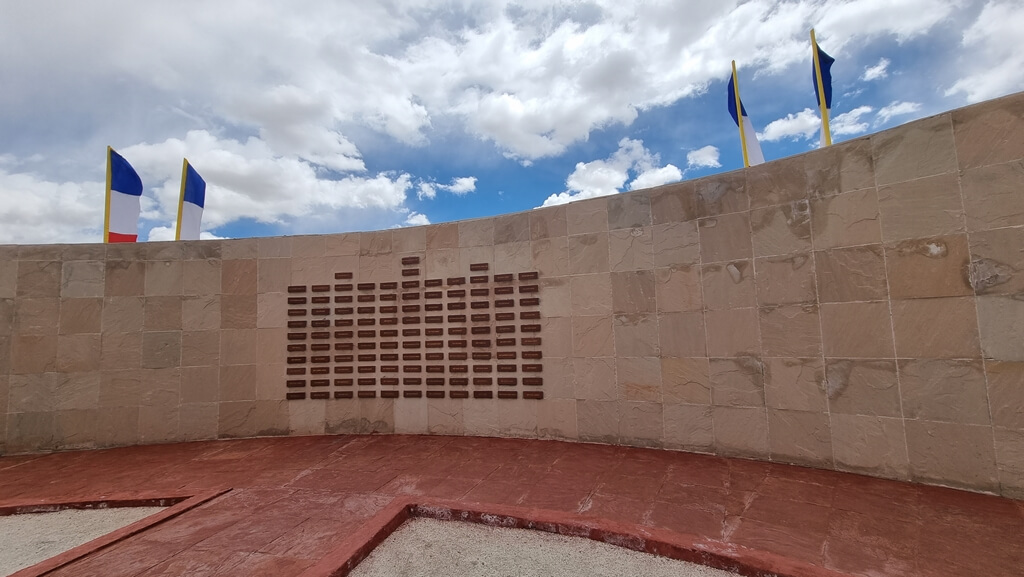 A wall with names of all 114 Indian soldiers who sacrificed their lives, killing 1300 troops of the Chinese Army and protecting the Rezang La mountain pass