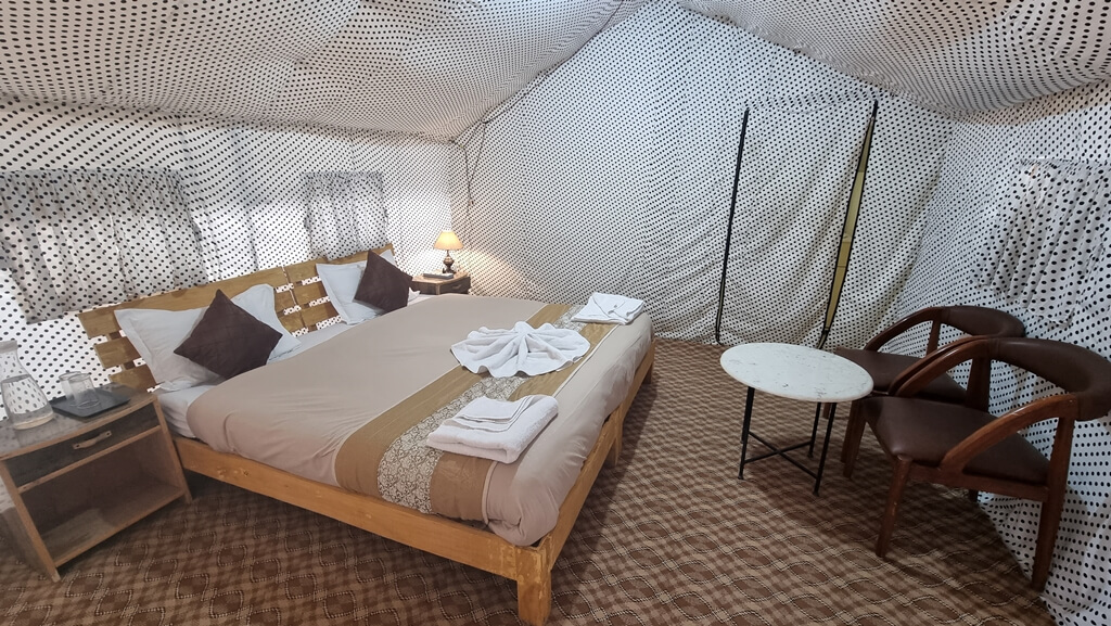 Inside the luxury tent rooms at the Tyakshi Eco Village Resort in Ladakh