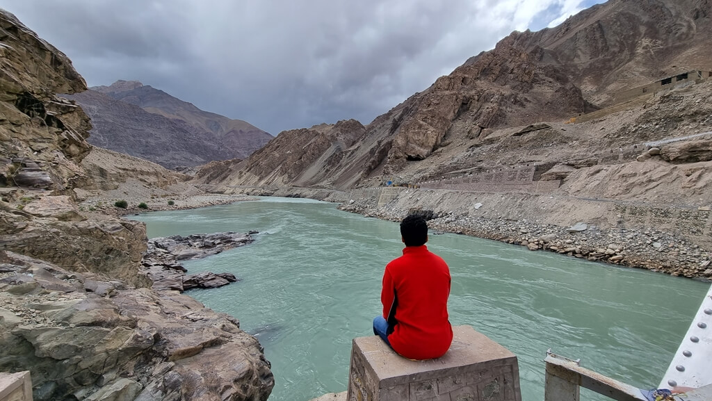 Me enjoying a soothing view of the Indus river
