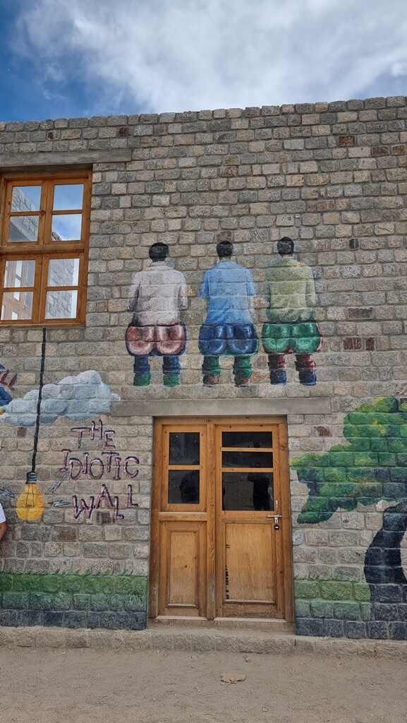 The Idiotic Wall painted creatively as a reference to the Hindi movie- 3 Idiots