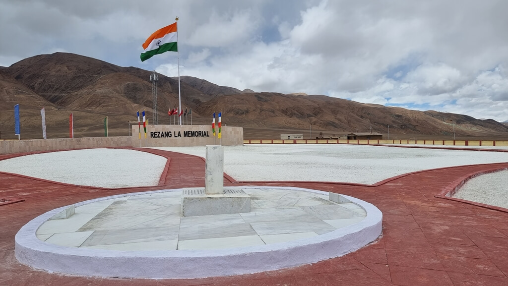 The Rezang La War Memorial stands as a tribute to the 114 brave soldiers who sacrificed their lives in the Indo-China war of 1962
